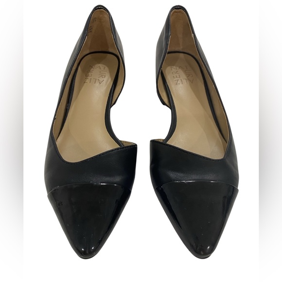 Naturalizer Hayden Black Leather & Patent Leather Ballet D'Orsey  Flats-Size 6.5 - Picture 1 of 8